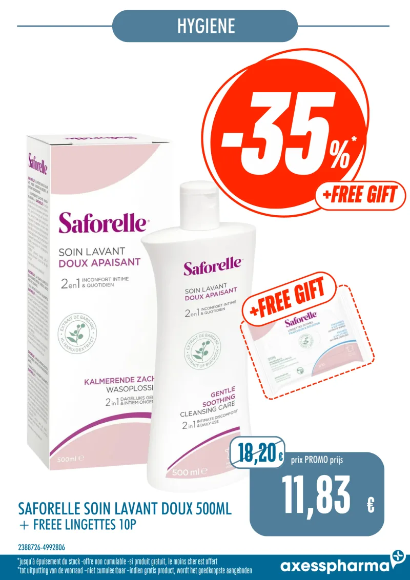 Soin Lavant Doux 500ml + Lingettes 10p OFFERTES